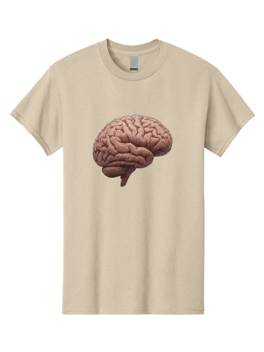 Human-Brain-3 Men'S Graphic Tee, 100% Cotton, Comfortable Casual Summer Wear, Machine Washable, Human Brain, Neural Connections, Cognitive Function, Neuroscience, Brain Anatomy, Neural Activity, Cerebral Cortex Baa841