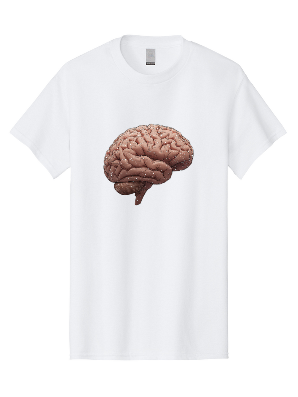 Human-Brain-3 Men'S Graphic Tee, 100% Cotton, Comfortable Casual Summer Wear, Machine Washable, Human Brain, Neural Connections, Cognitive Function, Neuroscience, Brain Anatomy, Neural Activity, Cerebral Cortex Baa841