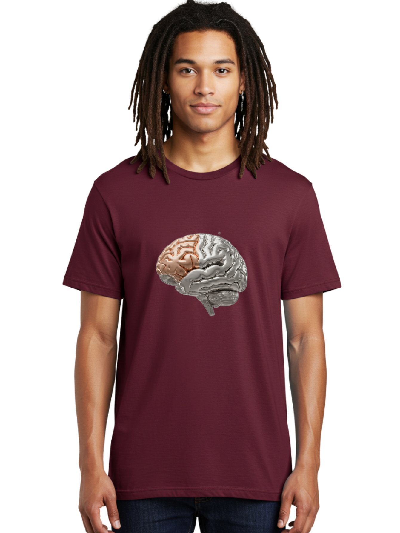 Human-Brain-6 Men'S Graphic Tee, 100% Cotton, Comfortable Casual Summer Wear, Machine Washable, Human Brain, Neuroscience, Cognitive Function, Brain Structure, Anatomy, Medical Illustration, Brain Scan, Neurological Study, Cognitive Psychology Baa844