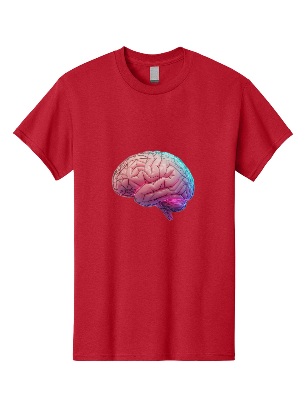 Human-Brain-7 Men'S Graphic Tee, 100% Cotton, Comfortable Casual Summer Wear, Machine Washable, Human Brain Illustration, Brain Anatomy, Neuroscience, Cognitive Function, Detailed Rendering, Colorful Brain, 3D Model, Medical Art, Baa845