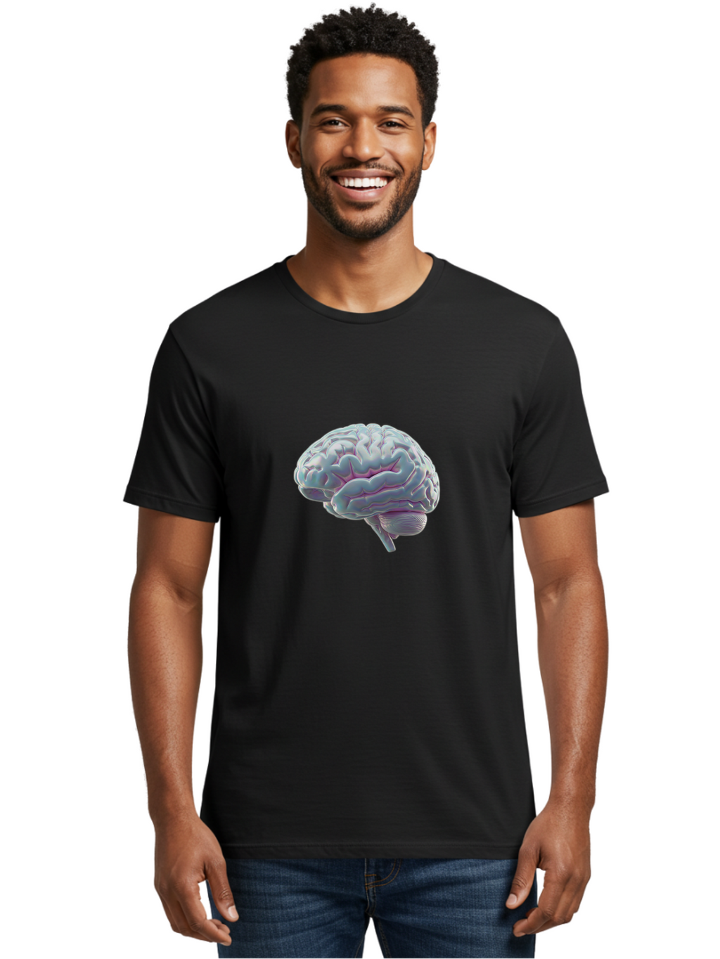 Human-Brain-9 Men'S Graphic Tee, 100% Cotton, Comfortable Casual Summer Wear, Machine Washable, Human Brain, Neuroscience, Cognitive Function, Brain Anatomy, Medical Illustration, 3D Rendering, Detailed Structure, Cerebral Cortex Baa847
