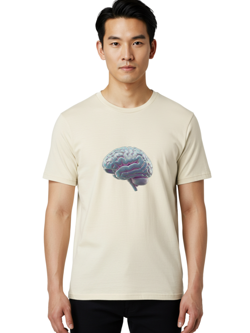 Human-Brain-9 Men'S Graphic Tee, 100% Cotton, Comfortable Casual Summer Wear, Machine Washable, Human Brain, Neuroscience, Cognitive Function, Brain Anatomy, Medical Illustration, 3D Rendering, Detailed Structure, Cerebral Cortex Baa847
