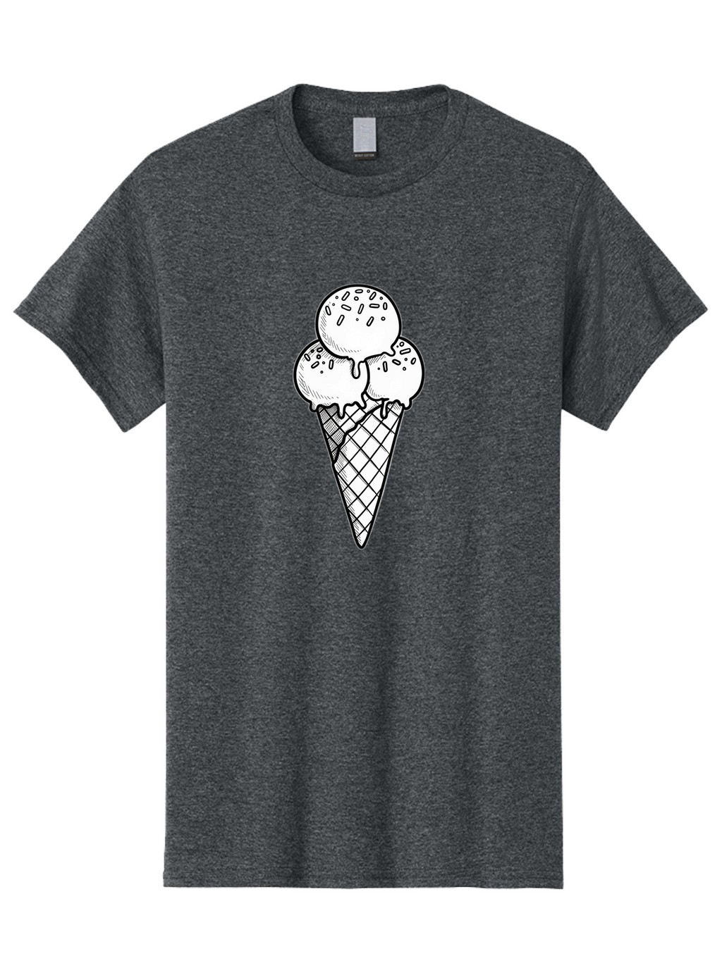 Ice-Cream-Cone-13 Men'S Graphic Tee, 100% Cotton, Comfortable Casual Summer Wear, Machine Washable, Ice Cream Cone, Three Scoops, Melting Ice Cream, Sweet Treats, Dessert Ideas, Ice Cream Lovers, Hand-Drawn Illustration, Sprinkles, Waffle Cone Baa858
