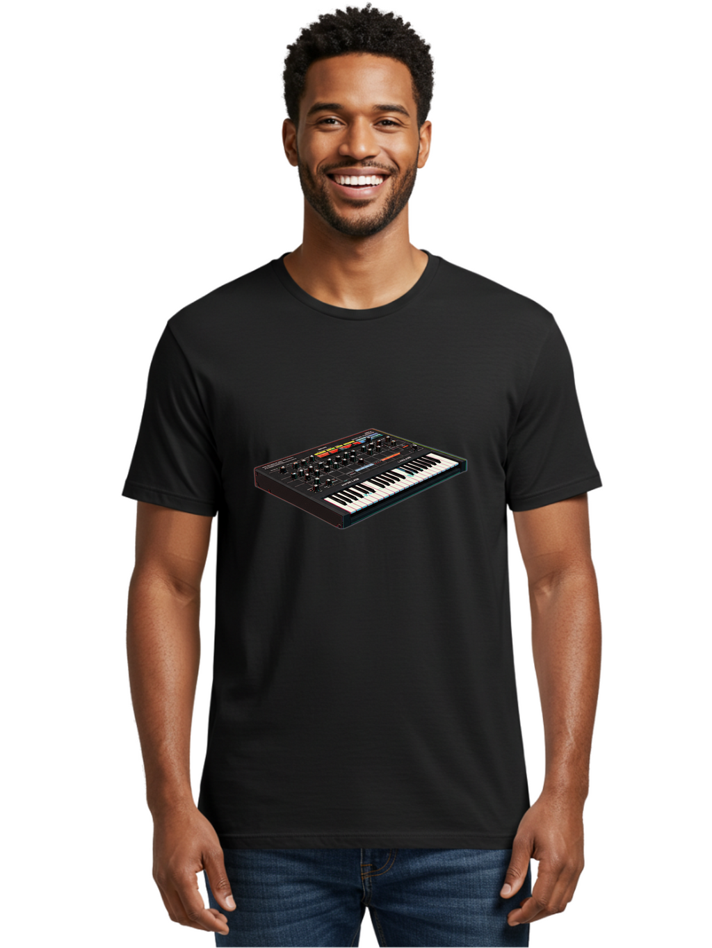 Korg-Minilogue-2 Men'S Graphic Tee, 100% Cotton, Comfortable Casual Summer Wear, Machine Washable, Synthesizer Keyboard, Music Production, Sound Design, Analog Synthesizer, Electronic Music, Musical Instrument, Korg Synthesizer, Baa905