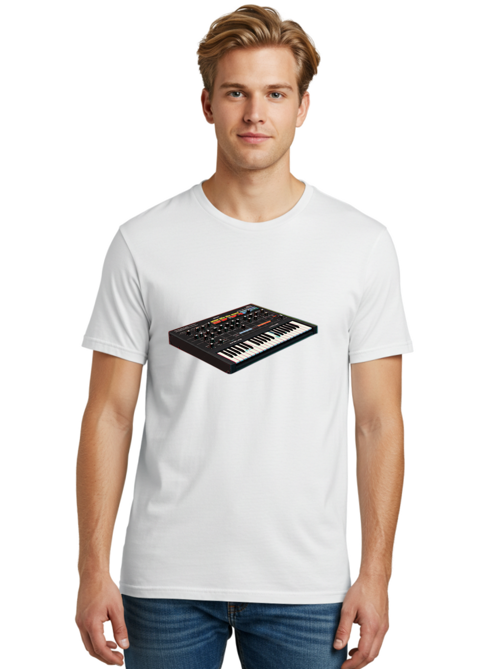 Korg-Minilogue-2 Men'S Graphic Tee, 100% Cotton, Comfortable Casual Summer Wear, Machine Washable, Synthesizer Keyboard, Music Production, Sound Design, Analog Synthesizer, Electronic Music, Musical Instrument, Korg Synthesizer, Baa905
