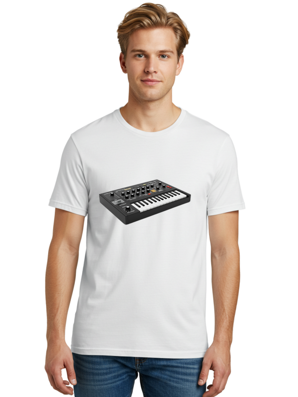 Korg-Minilogue-3 Men'S Graphic Tee, 100% Cotton, Comfortable Casual Summer Wear, Machine Washable, Korg Minilogue Synthesizer, Music Production Equipment, Sound Design Tools, Analog Synthesizer, Electronic Music Gear, Audio Processing Units, Baa906