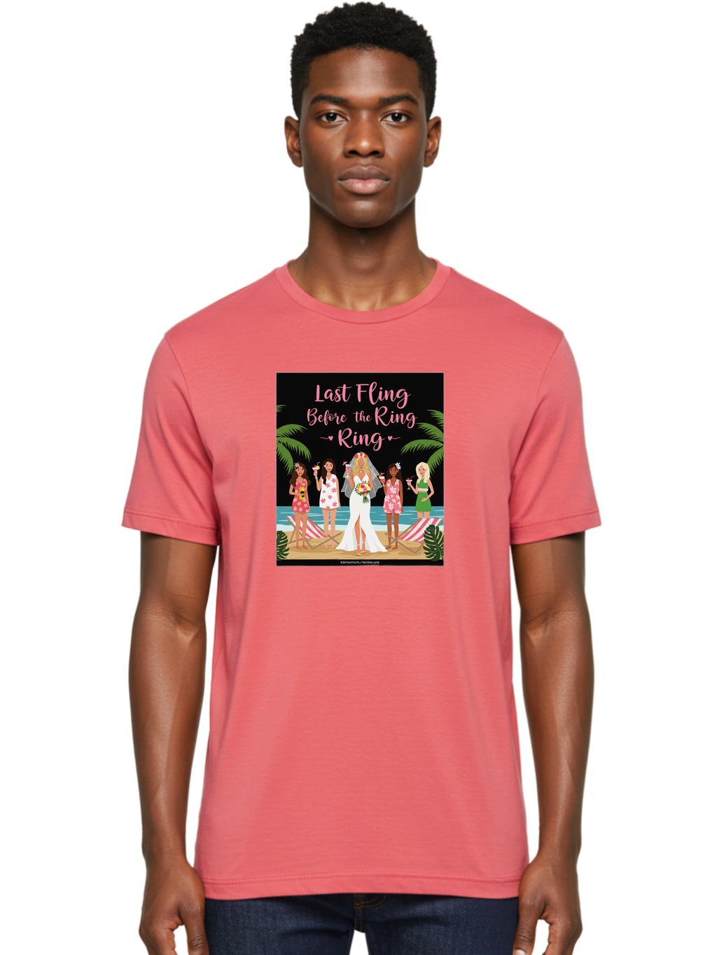 Last-Fling-Before-The-Ring Men'S Graphic Tee, 100% Cotton, Comfortable Casual Summer Wear, Machine Washable, Bride To Be, Bachelorette Party, Beach Vacation, Girls Trip, Tropical Getaway, Celebration, Hen Party, Wedding, Baa912