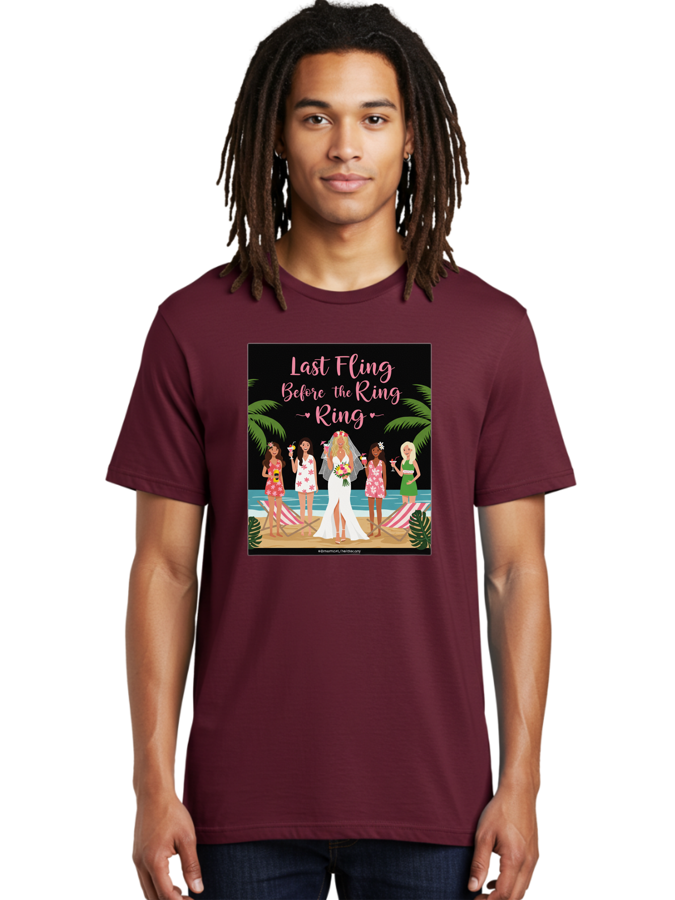 Last-Fling-Before-The-Ring Men'S Graphic Tee, 100% Cotton, Comfortable Casual Summer Wear, Machine Washable, Bride To Be, Bachelorette Party, Beach Vacation, Girls Trip, Tropical Getaway, Celebration, Hen Party, Wedding, Baa912