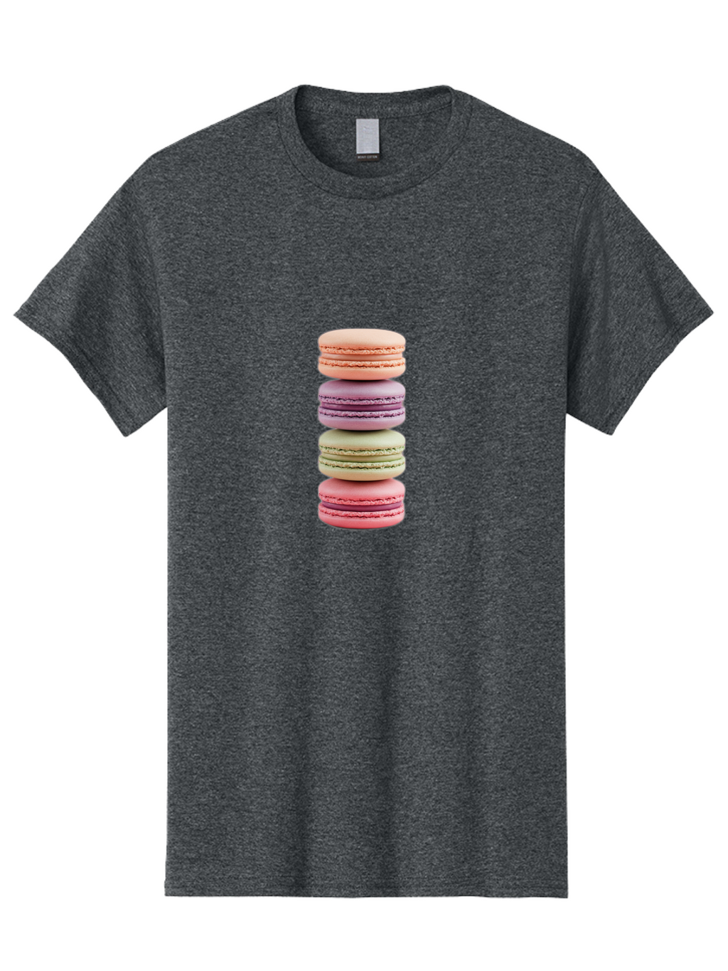 Macaron-Stack Men'S Graphic Tee, 100% Cotton, Comfortable Casual Summer Wear, Machine Washable, Colorful Macarons, Pastel Colors, Sweet Treats, Stacked Macarons, Macaron Tower, French Dessert, Baked Goods, Delicate Cookies, Sweet Indulgence, Baa938