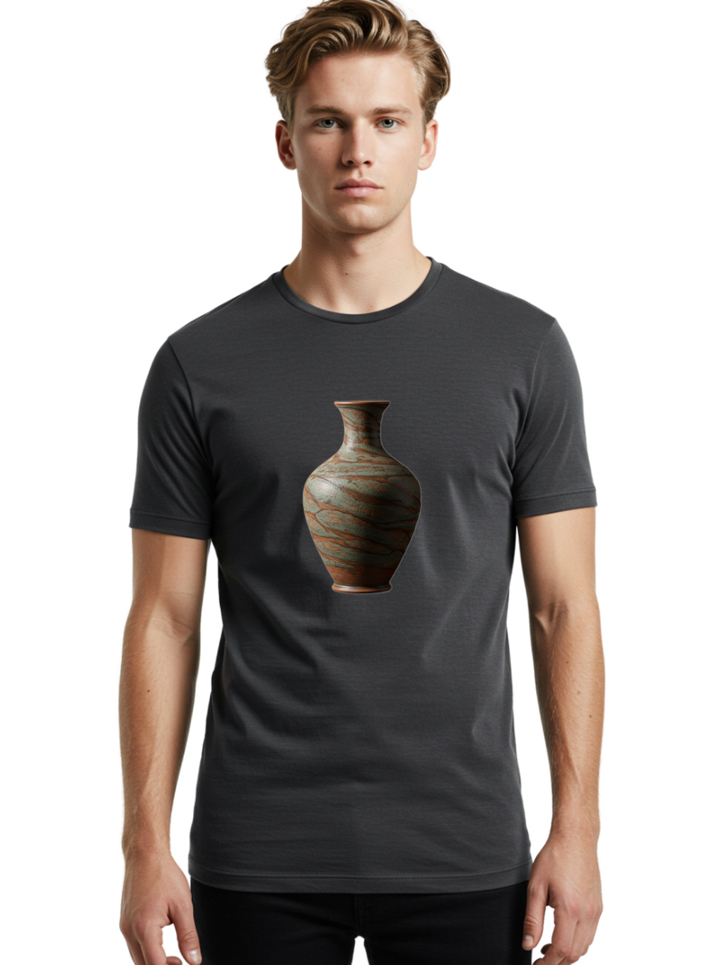 Marbled-Vase Men'S Graphic Tee, 100% Cotton, Comfortable Casual Summer Wear, Machine Washable, Marbled Vase, Decorative Vase, Elegant Design, Sophisticated Interior, Home Decor, Luxury Vase, Modern Art, Unique Pattern, Ornate Vase, Baa968
