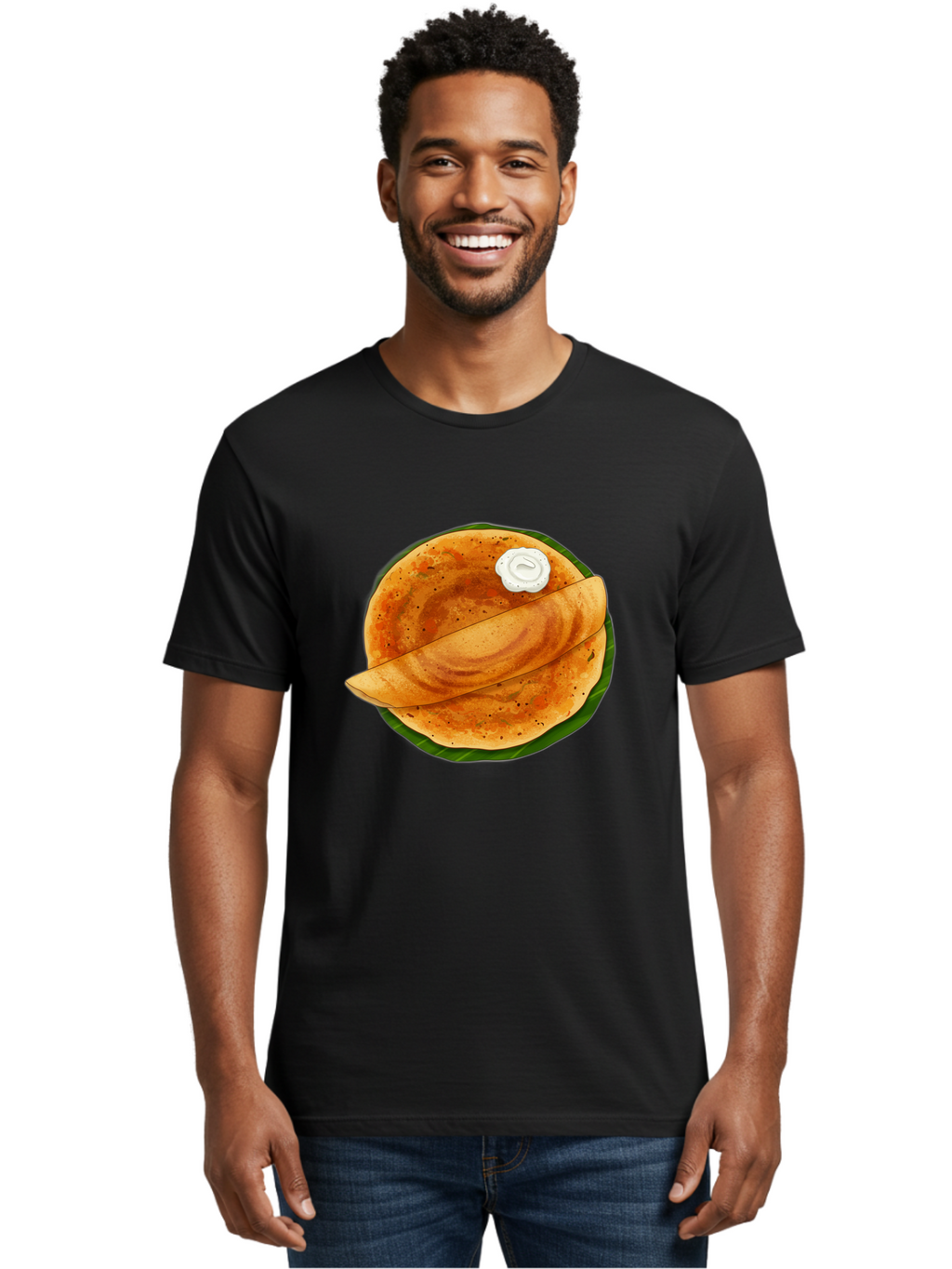 Masala-Dosa-10 Men'S Graphic Tee, 100% Cotton, Comfortable Casual Summer Wear, Machine Washable, South Indian Cuisine, Traditional Breakfast, Fermented Rice, Black Lentils, Crispy Dosa, Chutney, Savory Flavors, Indian Food, Dosa Recipe, Baa971