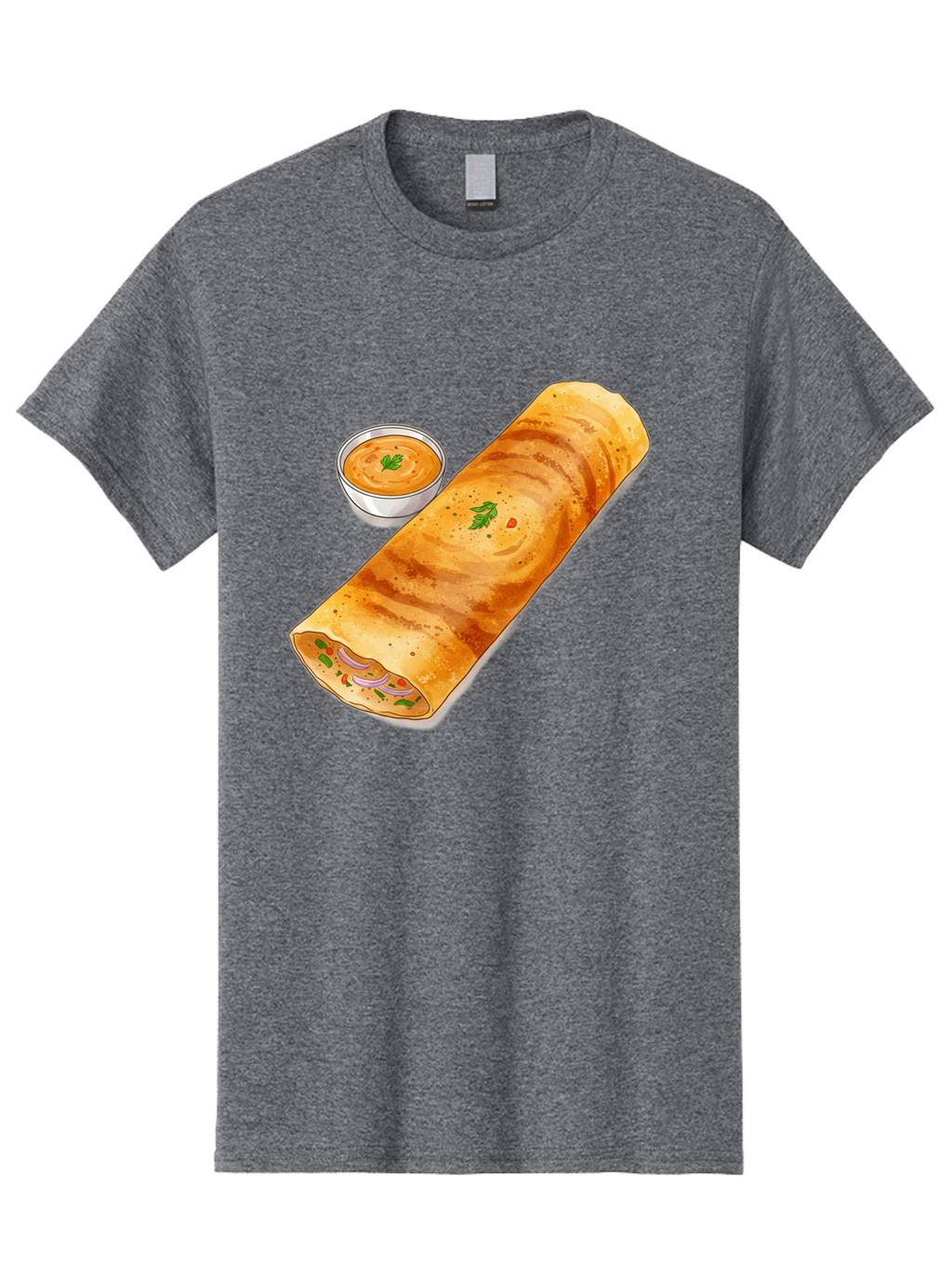 Masala-Dosa-13 Men'S Graphic Tee, 100% Cotton, Comfortable Casual Summer Wear, Machine Washable, Masala Dosa, South Indian Cuisine, Crepe, Rolled Dosa, Spicy Filling, Potato And Onion, Chutney, Indian Food, Traditional Dish, Flavorful, Baa974