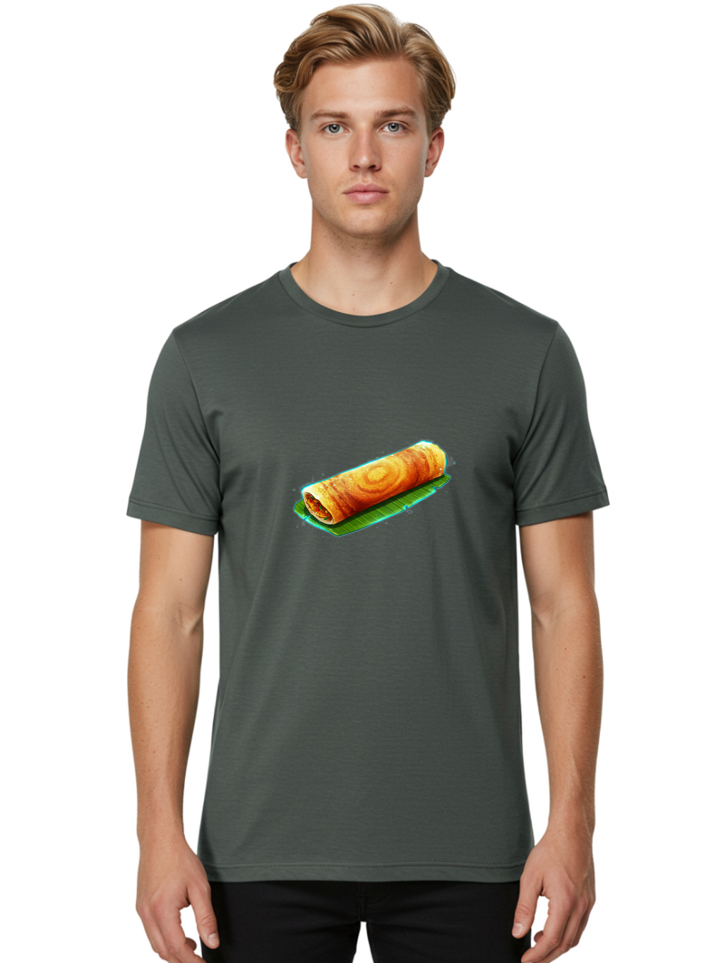 Masala-Dosa-16 Men'S Graphic Tee, 100% Cotton, Comfortable Casual Summer Wear, Machine Washable, South Indian Cuisine, Traditional Breakfast, Masala Dosa, Savory Crepe, Fermented Rice, Crispy Texture, Delicious Food, Indian Street Food Baa977