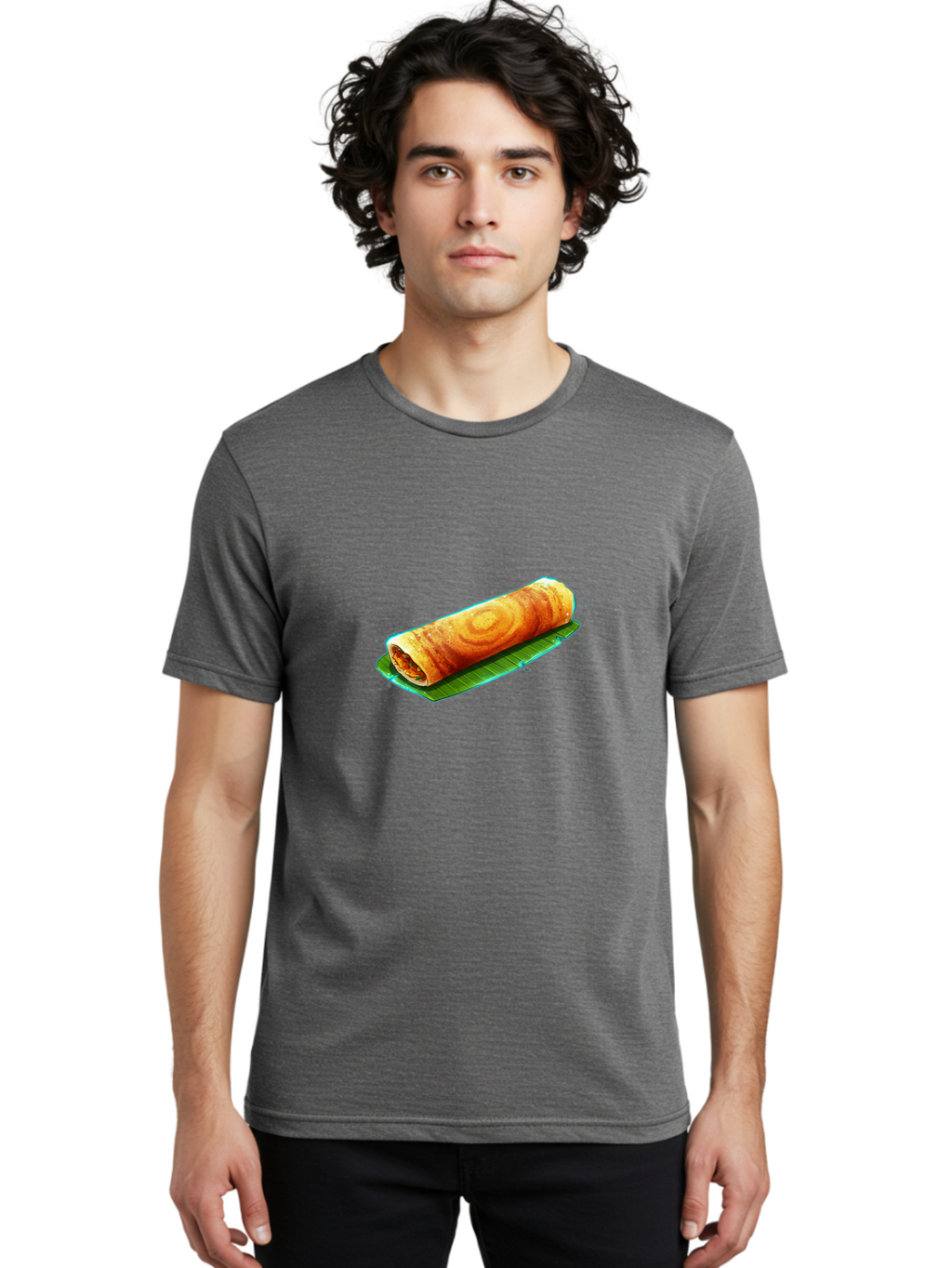 Masala-Dosa-16 Men'S Graphic Tee, 100% Cotton, Comfortable Casual Summer Wear, Machine Washable, South Indian Cuisine, Traditional Breakfast, Masala Dosa, Savory Crepe, Fermented Rice, Crispy Texture, Delicious Food, Indian Street Food Baa977