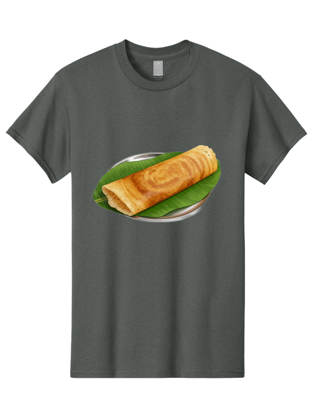 Masala-Dosa-2 Men'S Graphic Tee, 100% Cotton, Comfortable Casual Summer Wear, Machine Washable, South Indian Cuisine, Traditional Food, Dosa Recipe, Banana Leaf, Indian Breakfast, Fermented Rice, Crispy Crepe, Vegetarian Dish, Authentic Flavor Baa980