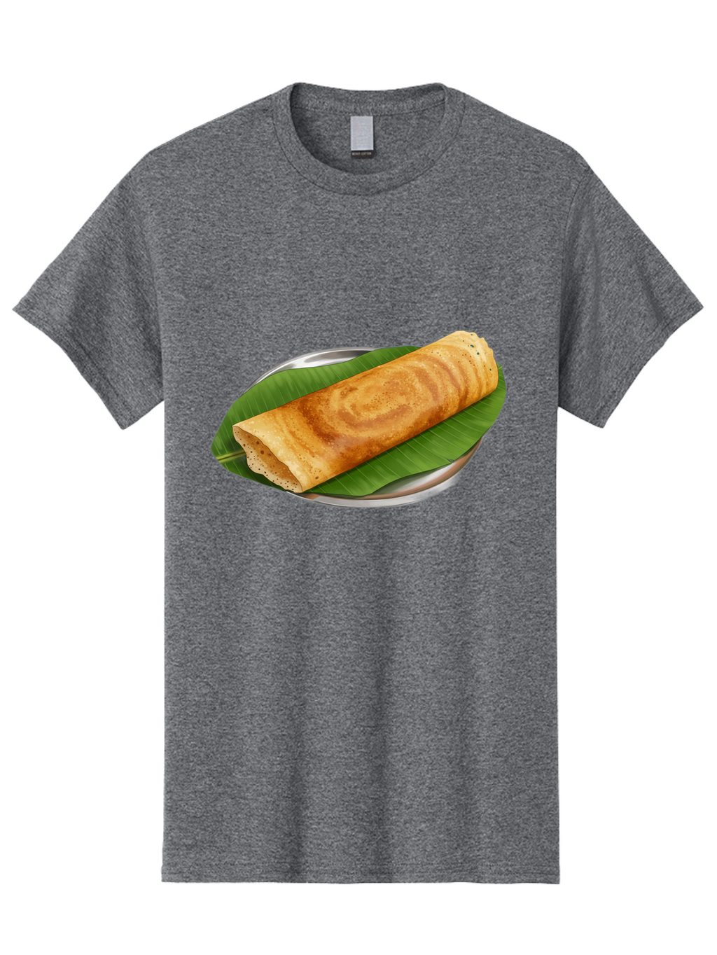 Masala-Dosa-2 Men'S Graphic Tee, 100% Cotton, Comfortable Casual Summer Wear, Machine Washable, South Indian Cuisine, Traditional Food, Dosa Recipe, Banana Leaf, Indian Breakfast, Fermented Rice, Crispy Crepe, Vegetarian Dish, Authentic Flavor Baa980