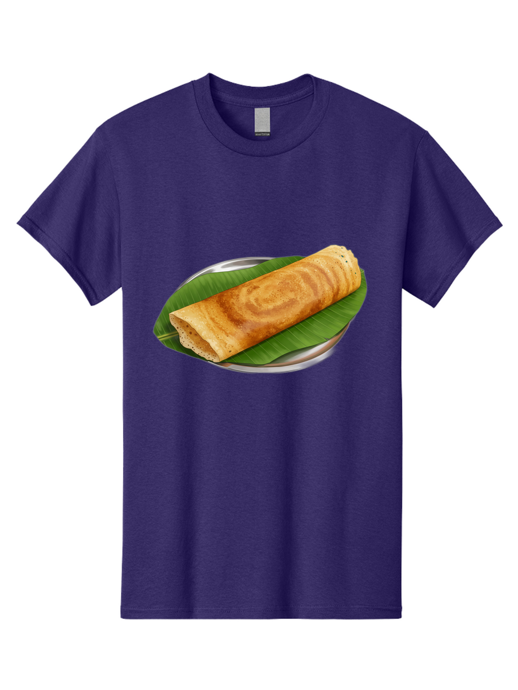 Masala-Dosa-2 Men'S Graphic Tee, 100% Cotton, Comfortable Casual Summer Wear, Machine Washable, South Indian Cuisine, Traditional Food, Dosa Recipe, Banana Leaf, Indian Breakfast, Fermented Rice, Crispy Crepe, Vegetarian Dish, Authentic Flavor Baa980