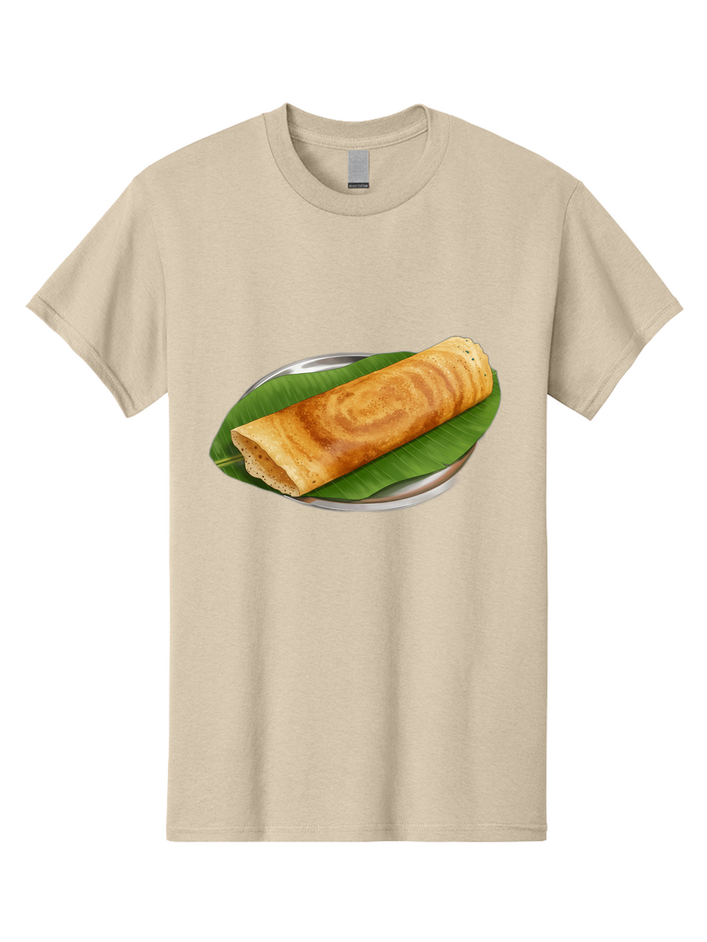 Masala-Dosa-2 Men'S Graphic Tee, 100% Cotton, Comfortable Casual Summer Wear, Machine Washable, South Indian Cuisine, Traditional Food, Dosa Recipe, Banana Leaf, Indian Breakfast, Fermented Rice, Crispy Crepe, Vegetarian Dish, Authentic Flavor Baa980