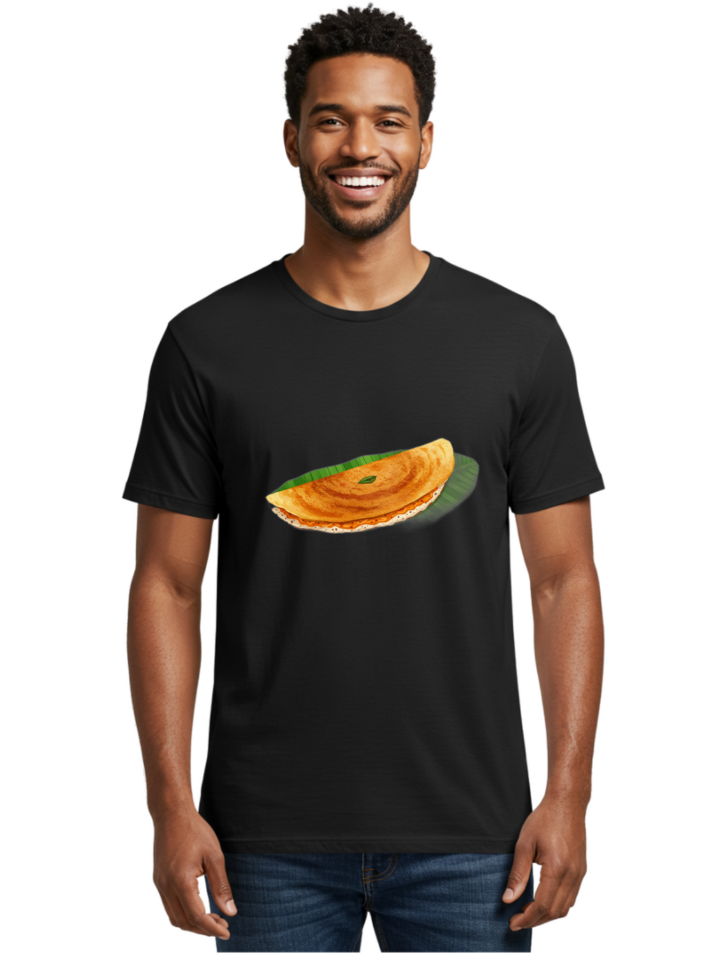 Masala-Dosa-3 Men'S Graphic Tee, 100% Cotton, Comfortable Casual Summer Wear, Machine Washable, South Indian Cuisine, Traditional Breakfast, Masala Dosa, Crispy Crepe, Savory Filling, Spicy Potato, Fermented Rice, Lentil Batter, Baa981