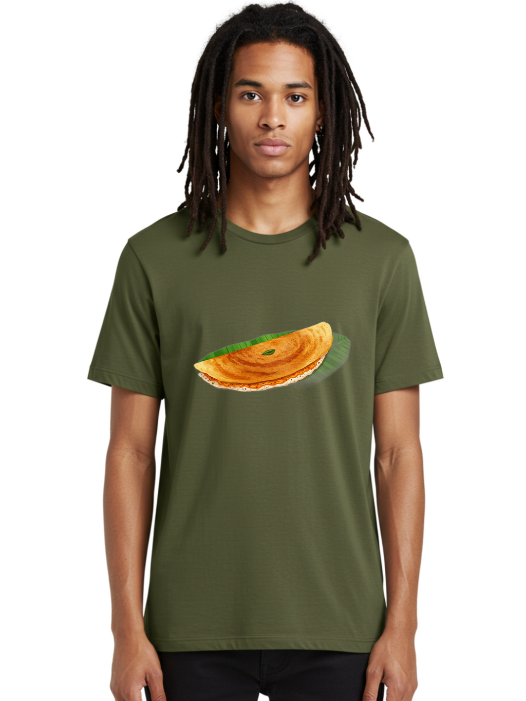 Masala-Dosa-3 Men'S Graphic Tee, 100% Cotton, Comfortable Casual Summer Wear, Machine Washable, South Indian Cuisine, Traditional Breakfast, Masala Dosa, Crispy Crepe, Savory Filling, Spicy Potato, Fermented Rice, Lentil Batter, Baa981
