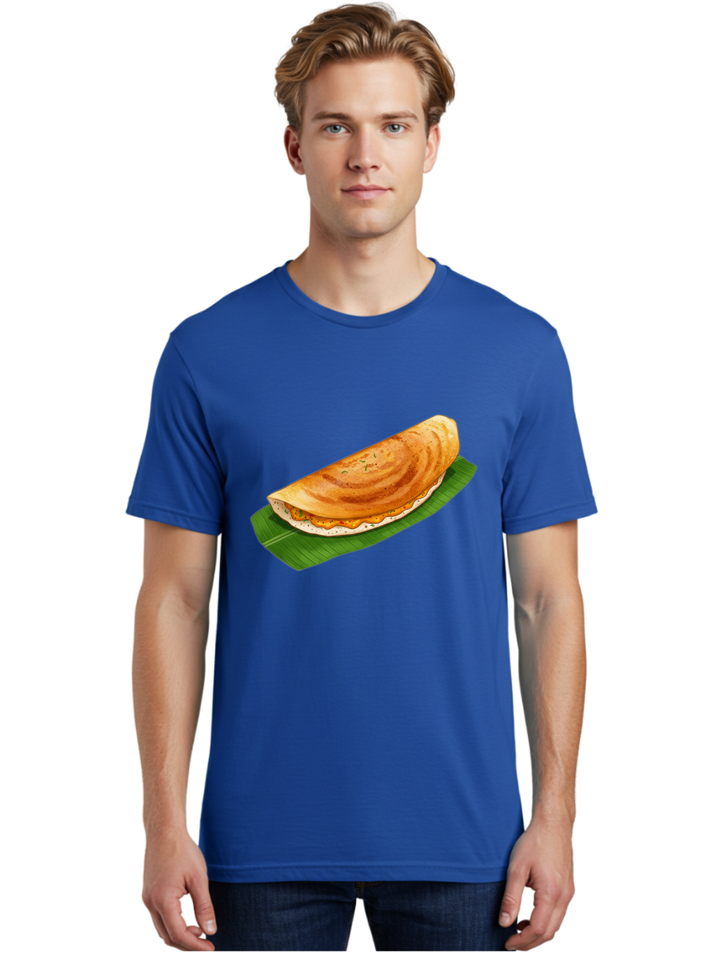 Masala-Dosa-5 Men'S Graphic Tee, 100% Cotton, Comfortable Casual Summer Wear, Machine Washable, Indian Cuisine, South Indian Food, Dosa Recipe, Masala Dosa, Savory Crepe, Fermented Rice, Savory Filling, Spicy Potato, Breakfast Dish, Baa983