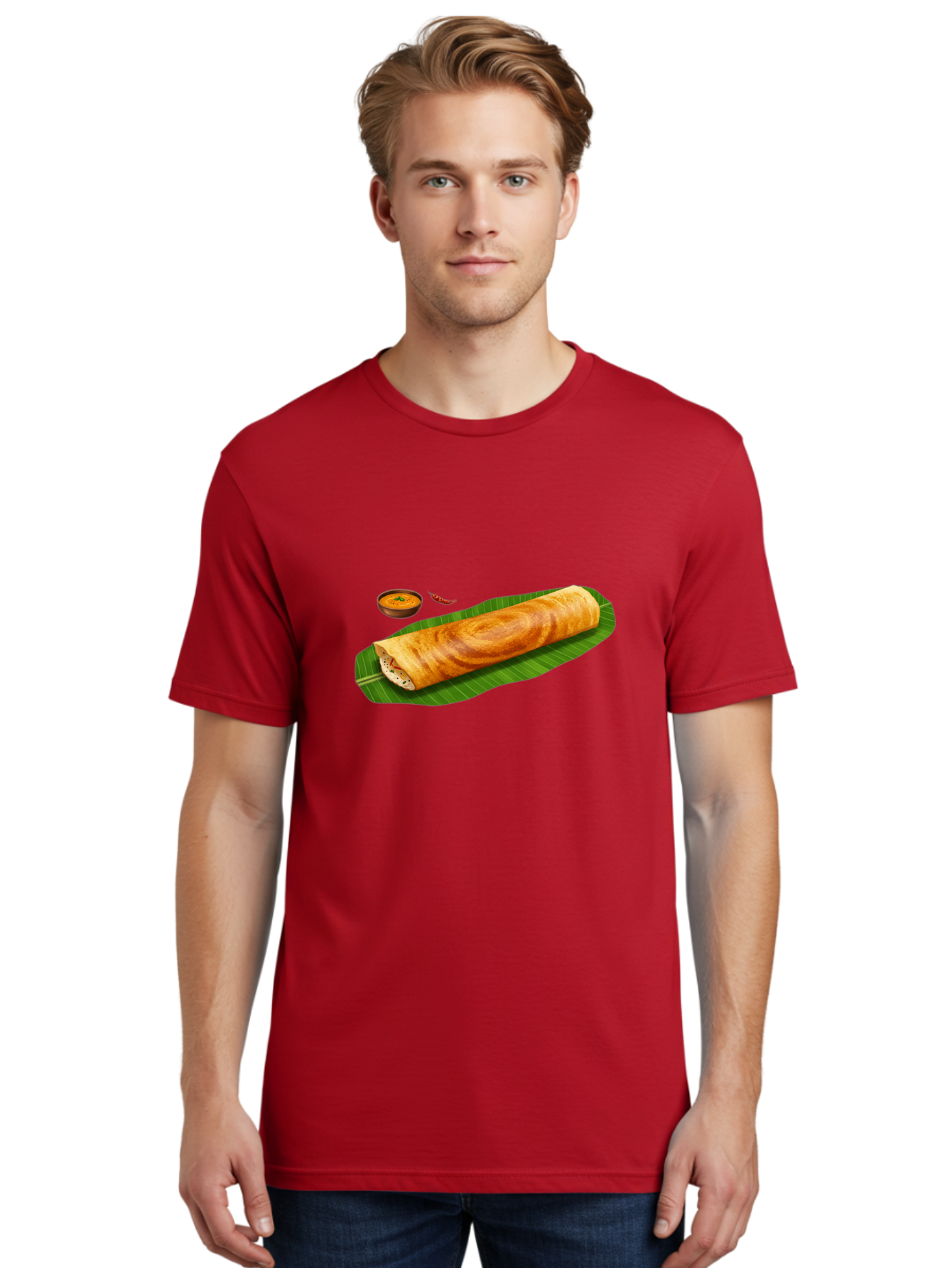 Masala-Dosa-7 Men'S Graphic Tee, 100% Cotton, Comfortable Casual Summer Wear, Machine Washable, South Indian Cuisine, Crispy Dosa, Masala Filling, Spiced Potatoes, Chutney, Traditional Food, Indian Breakfast, Dosa Recipe, Vegetarian Dish Baa985