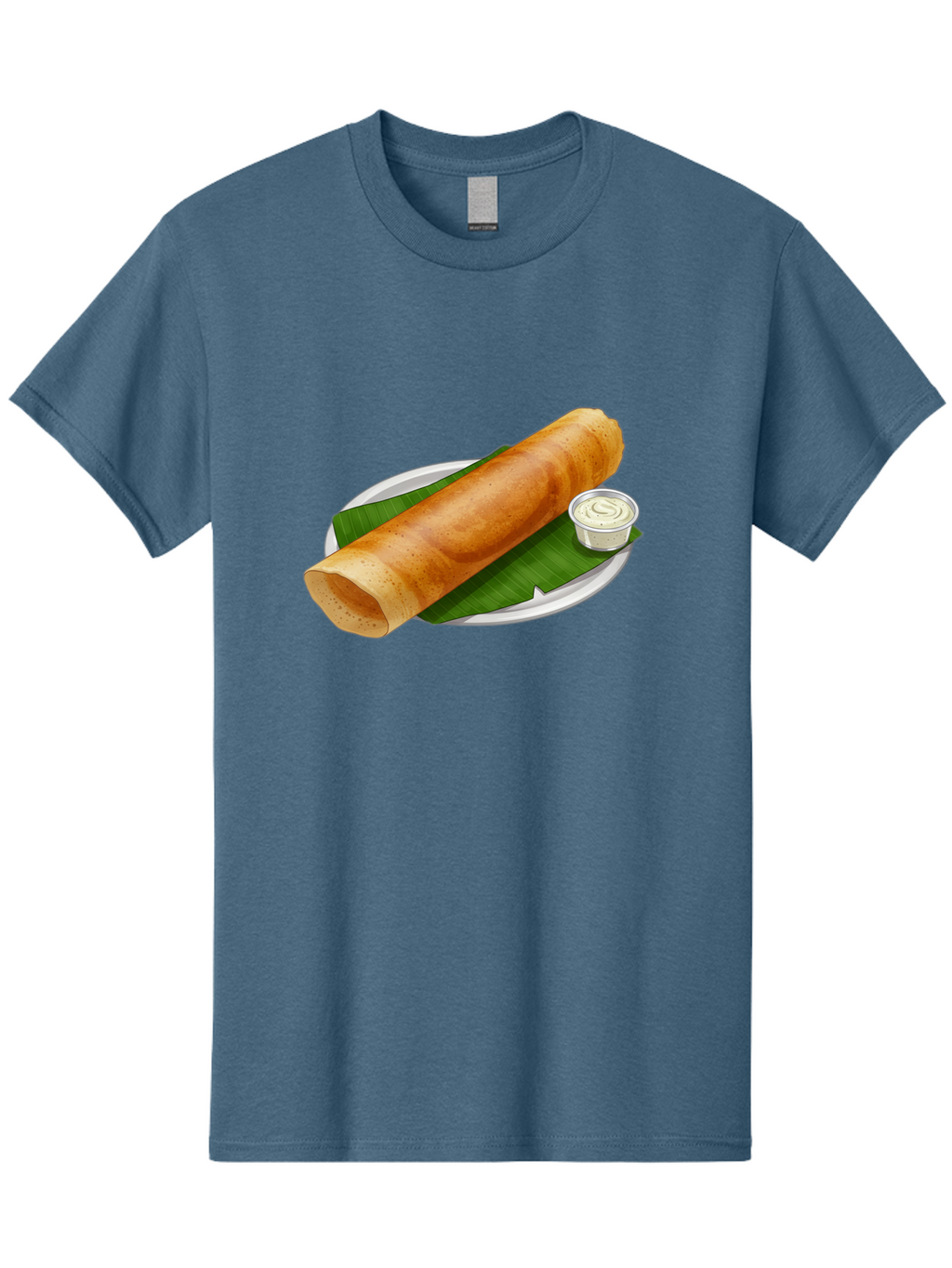 Masala-Dosa-8 Men'S Graphic Tee, 100% Cotton, Comfortable Casual Summer Wear, Machine Washable, South Indian Cuisine, Fermented Rice Crepe, Traditional Breakfast, Dosa With Chutney, Indian Street Food, Savory Crepes, Baa986
