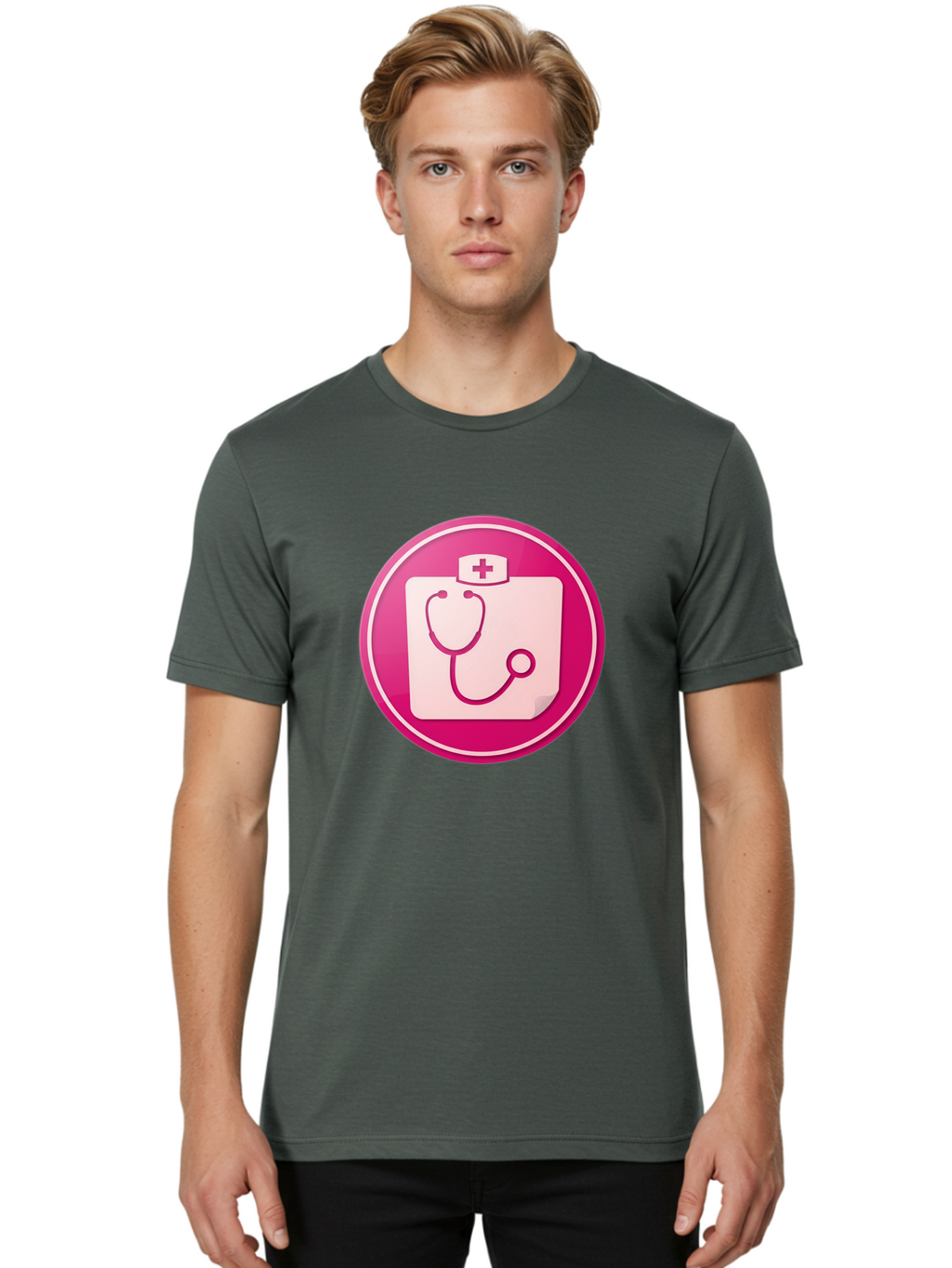 Medical-File Men'S Graphic Tee, 100% Cotton, Comfortable Casual Summer Wear, Machine Washable, Medical Symbol, Health Care Icon, Medical Cross, Doctor'S Emblem, Stethoscope Illustration, Medical Logo, Healthcare Symbol Baa994