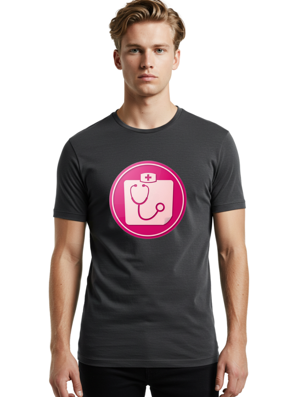 Medical-File Men'S Graphic Tee, 100% Cotton, Comfortable Casual Summer Wear, Machine Washable, Medical Symbol, Health Care Icon, Medical Cross, Doctor'S Emblem, Stethoscope Illustration, Medical Logo, Healthcare Symbol Baa994