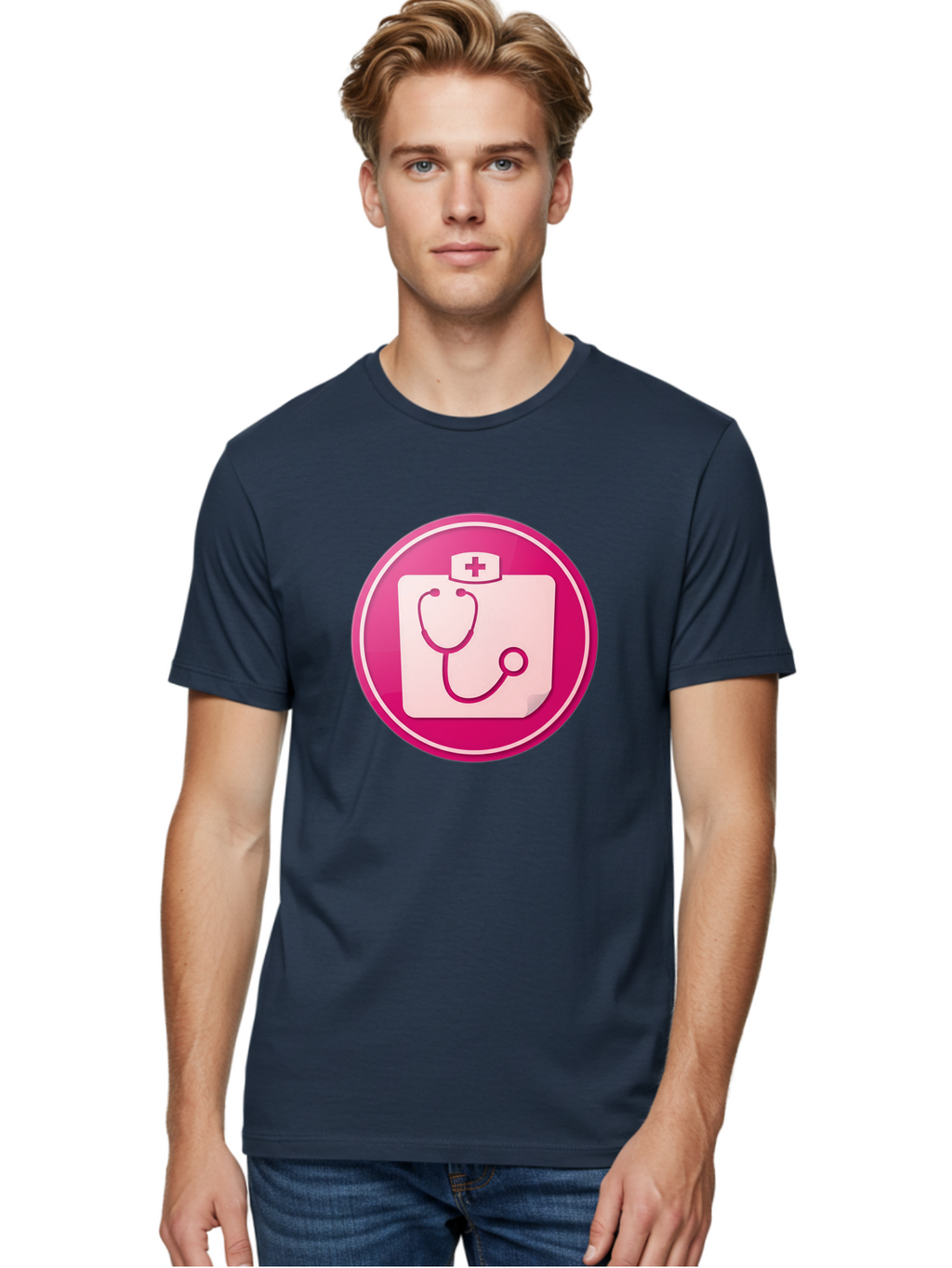 Medical-File Men'S Graphic Tee, 100% Cotton, Comfortable Casual Summer Wear, Machine Washable, Medical Symbol, Health Care Icon, Medical Cross, Doctor'S Emblem, Stethoscope Illustration, Medical Logo, Healthcare Symbol Baa994