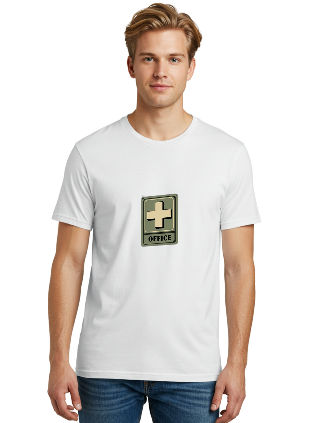 Medical-Office-Sign Men'S Graphic Tee, 100% Cotton, Comfortable Casual Summer Wear, Machine Washable, Medical Cross Symbol, Office Sign, Healthcare Icon, Medical Office, Health Care Sign, Cross Symbol, Medical Center Baa996