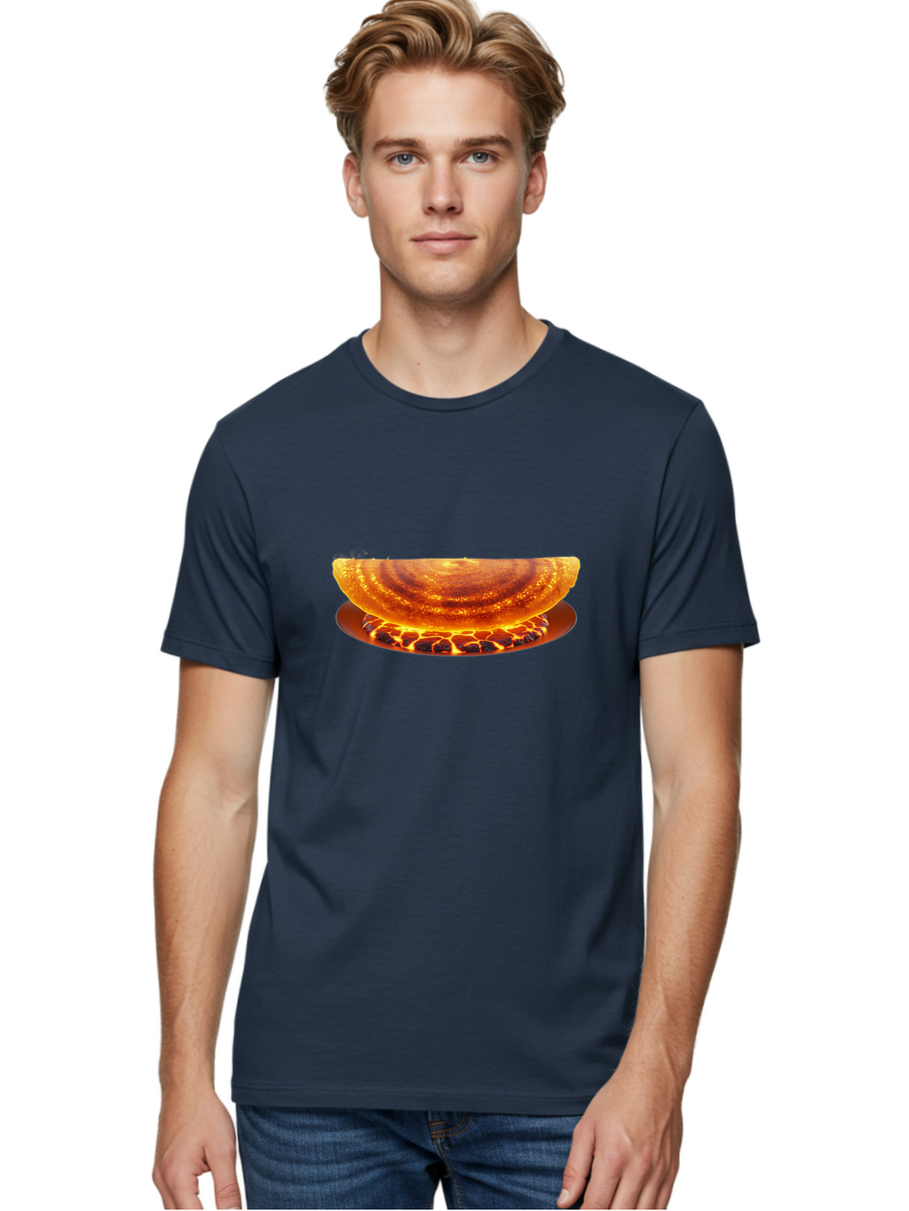 Molten-Lava-Bowl Men'S Graphic Tee, 100% Cotton, Comfortable Casual Summer Wear, Machine Washable, Lava Bowl, Fiery Design, Volcanic Effect, Molten Texture, Burning Flames, Fiery Art, Glowing Embers, Intense Heat, Dramatic Display Bab016