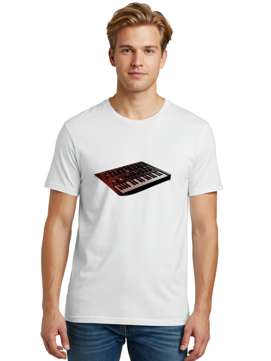 Moog-Subsequent-37 Men'S Graphic Tee, 100% Cotton, Comfortable Casual Summer Wear, Machine Washable, Moog Synthesizer, Musical Instrument, Electronic Music Equipment, Sound Production, Music Technology, Studio Gear, Analog Synthesizer, Bab020