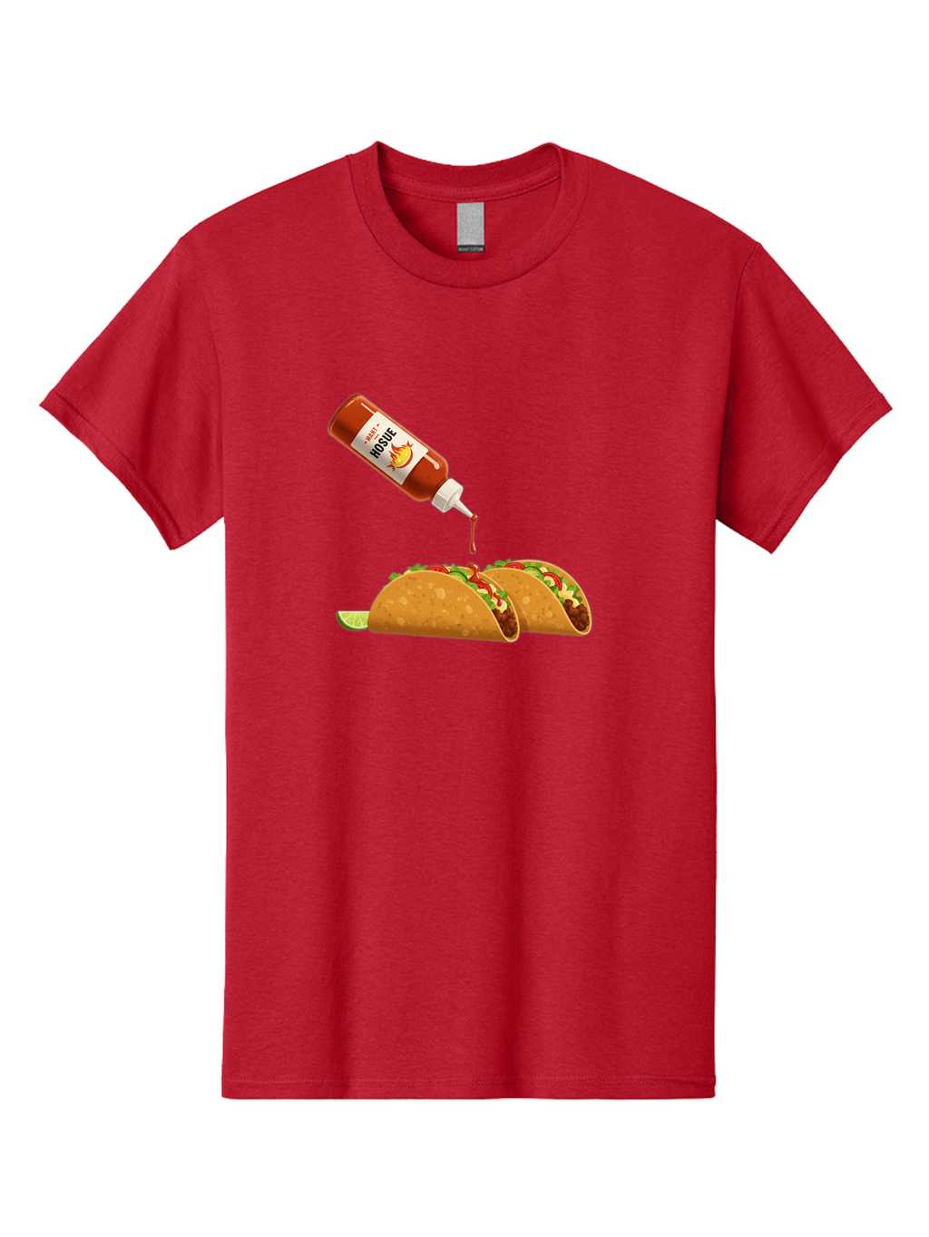 Mosque-Hot-Sauce-Tacos Men'S Graphic Tee, 100% Cotton, Comfortable Casual Summer Wear, Machine Washable, Mexican Cuisine, Tacos With Hot Sauce, Spicy Food, Salsa, Condiments, Mexican Flavors, Taco Toppings, Hot Peppers Bab024