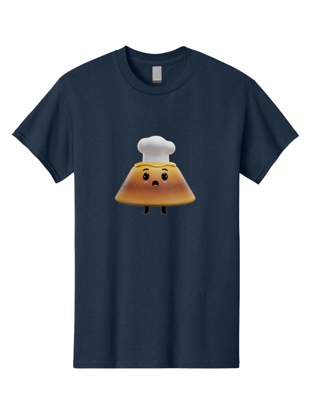 Mushroom-Chef Men'S Graphic Tee, 100% Cotton, Comfortable Casual Summer Wear, Machine Washable, Mango Character, Cartoon Style, Chef Hat, Surprised Face, Fun Illustration, Anthropomorphic Fruit, Cute Design, Food Character, Quirky Animation Bab025