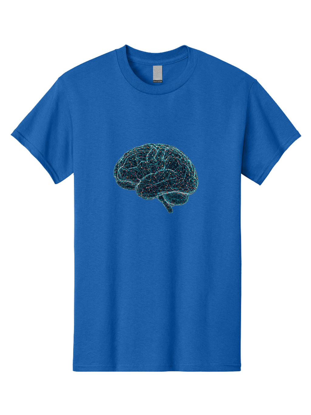 Network-Brain Men'S Graphic Tee, 100% Cotton, Comfortable Casual Summer Wear, Machine Washable, Human Brain, Neurological Connections, Complex Neural Networks, Futuristic Illustration, Science Fiction, Cognitive Function, Brain Activity, Bab031