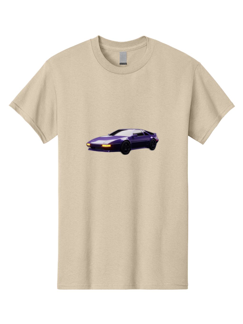 Nissan-300Zx Men'S Graphic Tee, 100% Cotton, Comfortable Casual Summer Wear, Machine Washable, Sports Car, Purple Car, Nissan 300Zx, Sleek Design, Black Wheels, Glowing Headlights, Luxury Vehicle, High-Performance Car, Retro-Futuristic Style Bab043