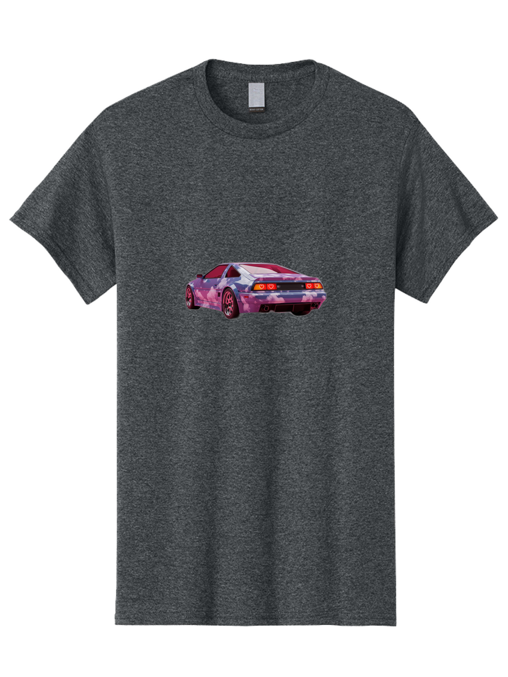 Nissan-S13 Men'S Graphic Tee, 100% Cotton, Comfortable Casual Summer Wear, Machine Washable, Nissan S13 Coupe, Pastel Clouds Wrap, Heart-Shaped Taillights, Unique Car Design, Vibrant Pastel Colors, Custom Car Wrap, Aesthetic Car, Bab044