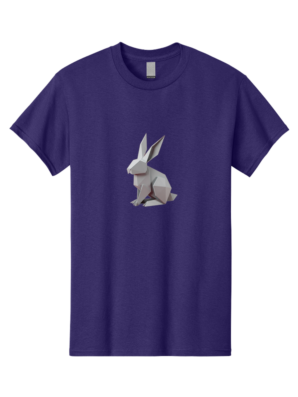 Origami-Rabbit Men'S Graphic Tee, 100% Cotton, Comfortable Casual Summer Wear, Machine Washable, Origami Rabbit, Geometric Art, Paper Folding, 3D Model, Minimalist Design, Rabbit Sculpture, Modern Art, Creative Craft Bab057