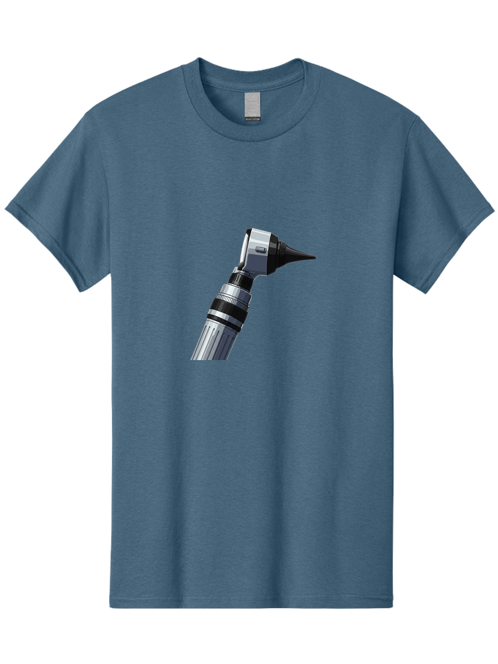 Otoscope Men'S Graphic Tee, 100% Cotton, Comfortable Casual Summer Wear, Machine Washable, Otoscope For Ear Examination, Medical Device, Healthcare Equipment, Doctor'S Tool, Silver And Black Design, Ear Inspection Bab059