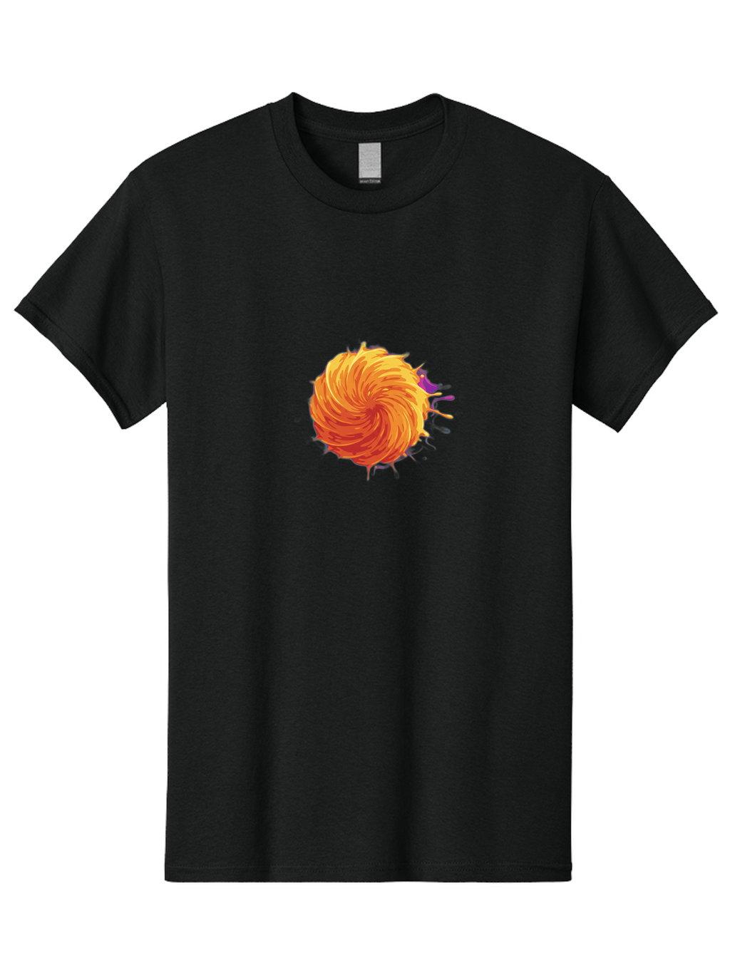 Paint-Splatter Men'S Graphic Tee, 100% Cotton, Comfortable Casual Summer Wear, Machine Washable, Orange Paint Splash, Vibrant Paint, Colorful Splatter, Artistic Expression, Creative Design, Abstract Art, Dynamic Movement Bab061