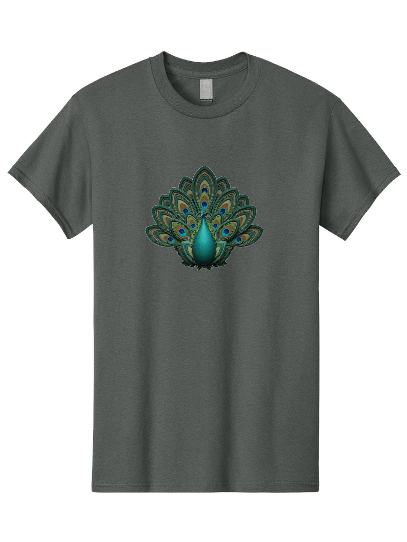 Peacock-12 Men'S Graphic Tee, 100% Cotton, Comfortable Casual Summer Wear, Machine Washable, Peacock Spreading Feathers, Blue Eyespots, Vibrant Plumage, Exotic Bird, Natural Beauty, Colorful Display, Majestic Creature, Bird Watching, Bab073