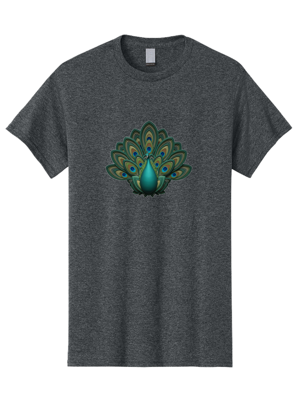Peacock-12 Men'S Graphic Tee, 100% Cotton, Comfortable Casual Summer Wear, Machine Washable, Peacock Spreading Feathers, Blue Eyespots, Vibrant Plumage, Exotic Bird, Natural Beauty, Colorful Display, Majestic Creature, Bird Watching, Bab073