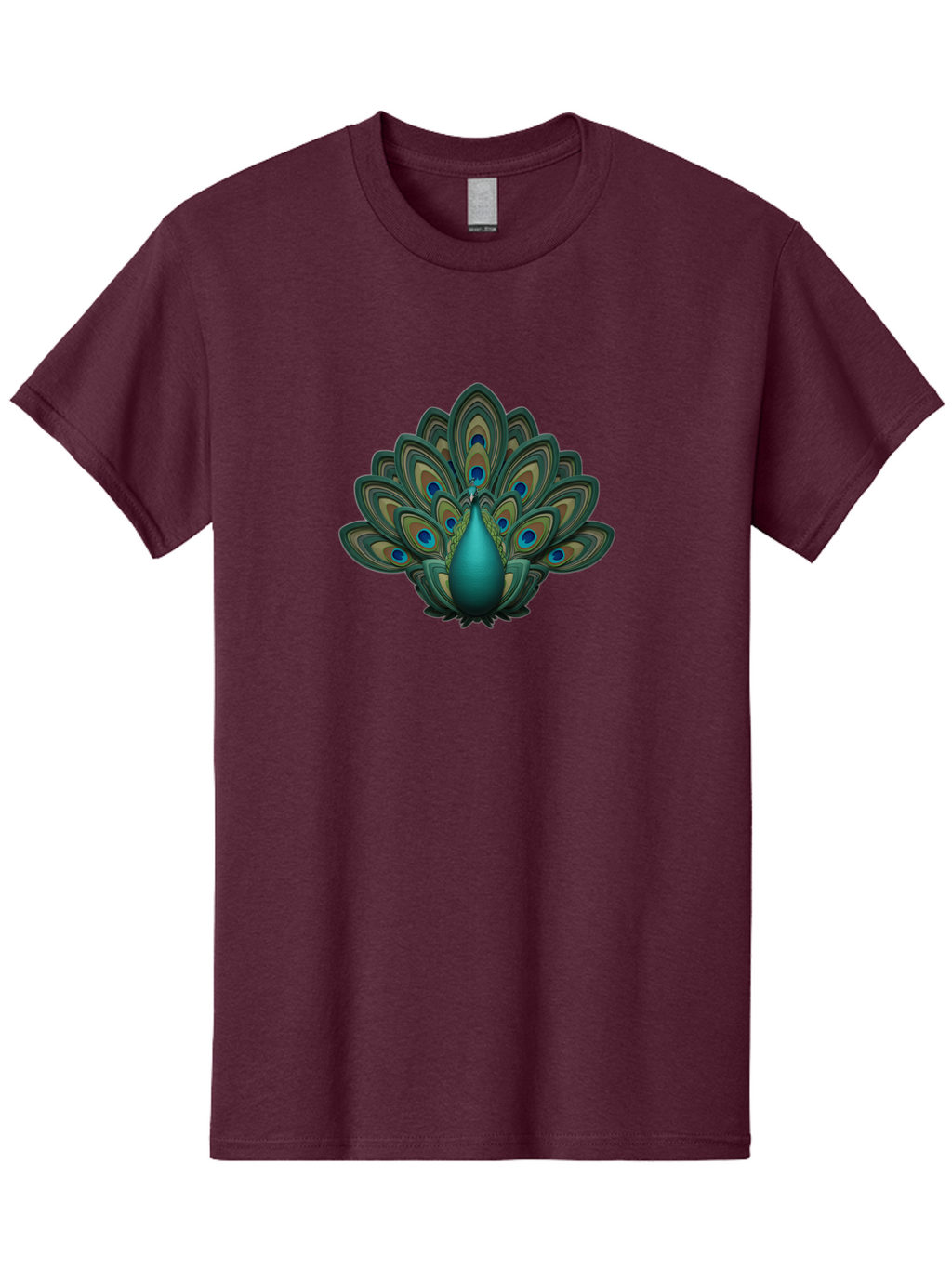 Peacock-12 Men'S Graphic Tee, 100% Cotton, Comfortable Casual Summer Wear, Machine Washable, Peacock Spreading Feathers, Blue Eyespots, Vibrant Plumage, Exotic Bird, Natural Beauty, Colorful Display, Majestic Creature, Bird Watching, Bab073