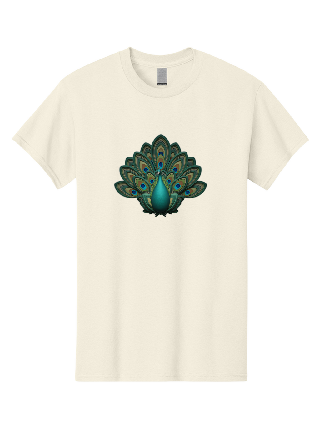 Peacock-12 Men'S Graphic Tee, 100% Cotton, Comfortable Casual Summer Wear, Machine Washable, Peacock Spreading Feathers, Blue Eyespots, Vibrant Plumage, Exotic Bird, Natural Beauty, Colorful Display, Majestic Creature, Bird Watching, Bab073