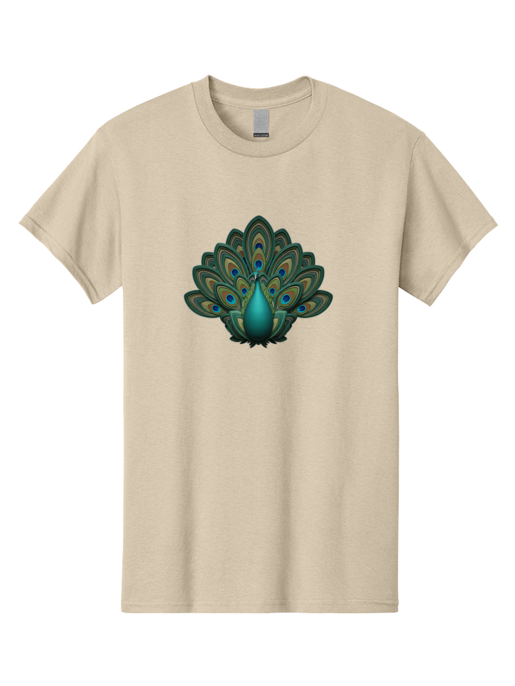 Peacock-12 Men'S Graphic Tee, 100% Cotton, Comfortable Casual Summer Wear, Machine Washable, Peacock Spreading Feathers, Blue Eyespots, Vibrant Plumage, Exotic Bird, Natural Beauty, Colorful Display, Majestic Creature, Bird Watching, Bab073