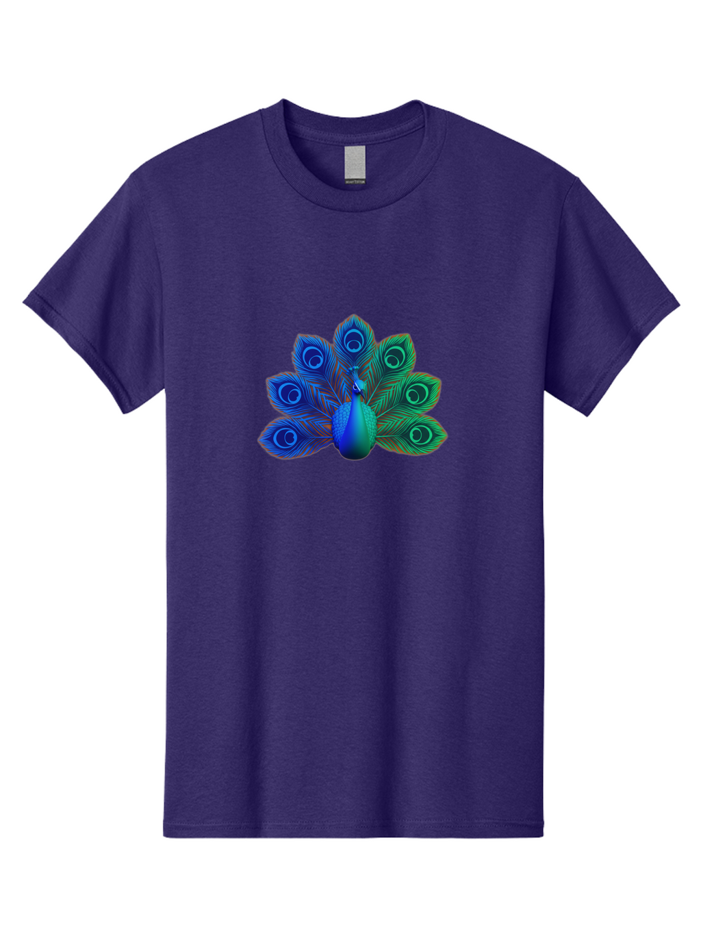 Peacock-18 Men'S Graphic Tee, 100% Cotton, Comfortable Casual Summer Wear, Machine Washable, Peacock Display, Vibrant Feathers, Blue Plumage, Colorful Bird, Majestic Creature, Iridescent Colors, Eye Spots, Feathered Beauty Bab079