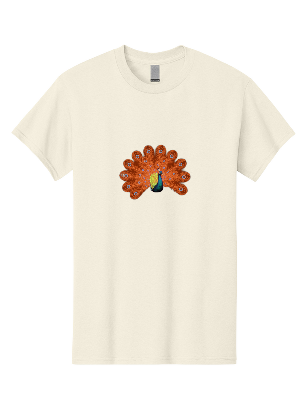 Peacock-20 Men'S Graphic Tee, 100% Cotton, Comfortable Casual Summer Wear, Machine Washable, Vibrant Peacock, Colorful Plumage, Orange Feathers, Blue And Yellow Body, Majestic Bird, Eye-Catching Display, Natural Beauty, Wildlife, Exotic Bird Bab082