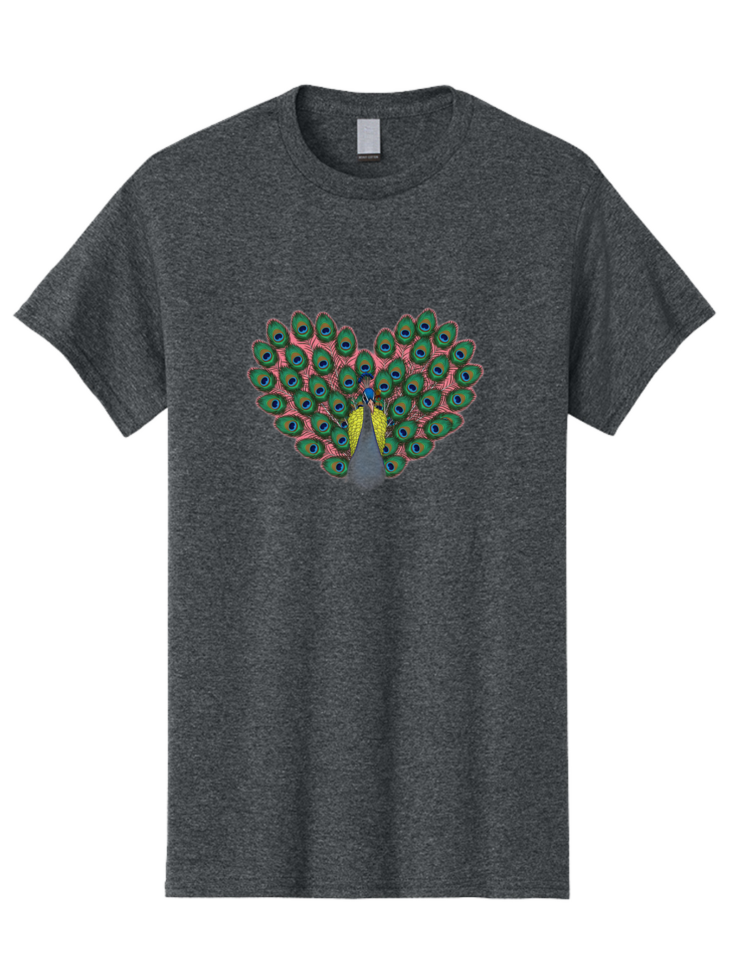 Peacock-22 Men'S Graphic Tee, 100% Cotton, Comfortable Casual Summer Wear, Machine Washable, Peacock Spreading Tail, Colorful Plumage, Vibrant Feathers, Blue Eyespots, Green And Pink Hues, Majestic Bird, Proud Display, Iridescent Colors, Bab084