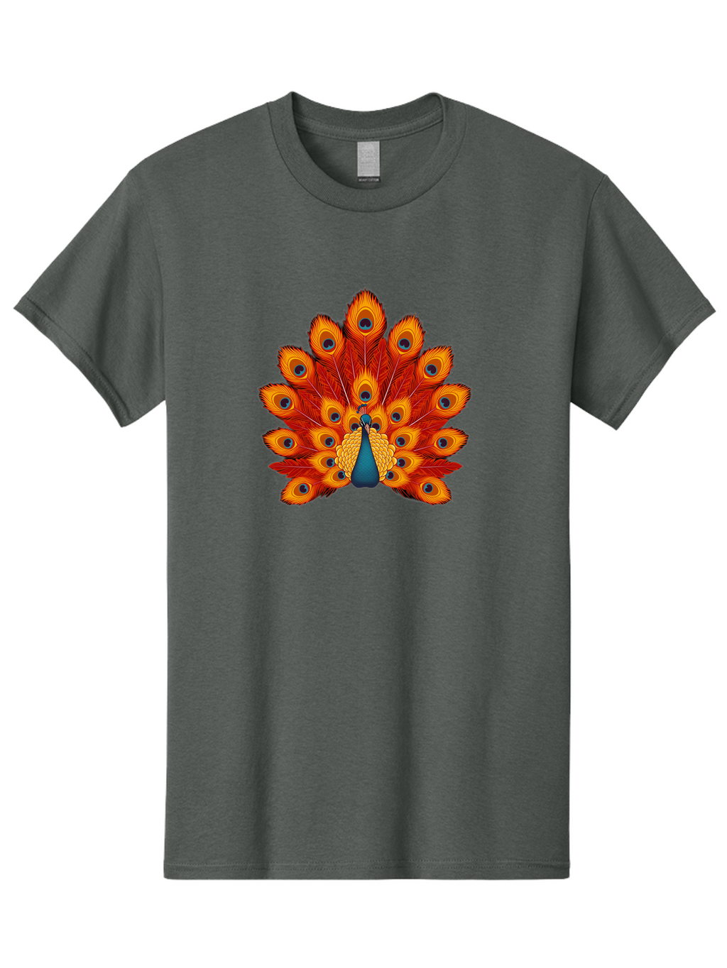 Peacock-32 Men'S Graphic Tee, 100% Cotton, Comfortable Casual Summer Wear, Machine Washable, Peacock Feathers, Vibrant Colors, Iridescent Blues, Orange And Yellow Hues, Eye-Catching Pattern, Exotic Bird, Majestic Plumage, Eye Spots, Bab095